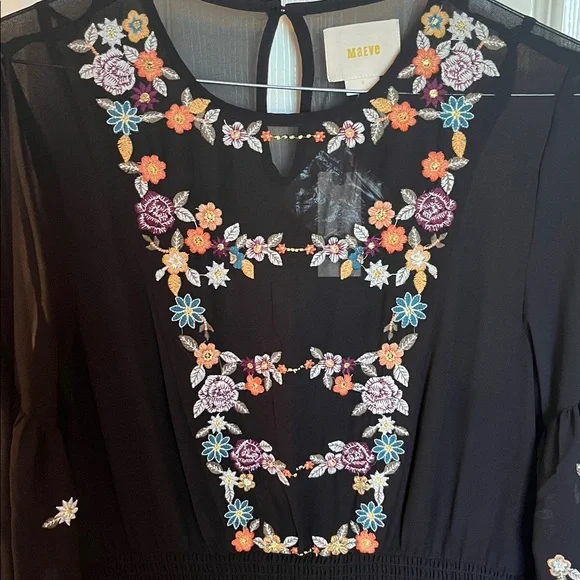 NWT Anthropologie Maeve Embroidered Floral Dress - Picture 3 of 13